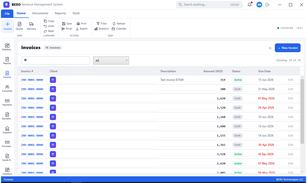 Invoices List
