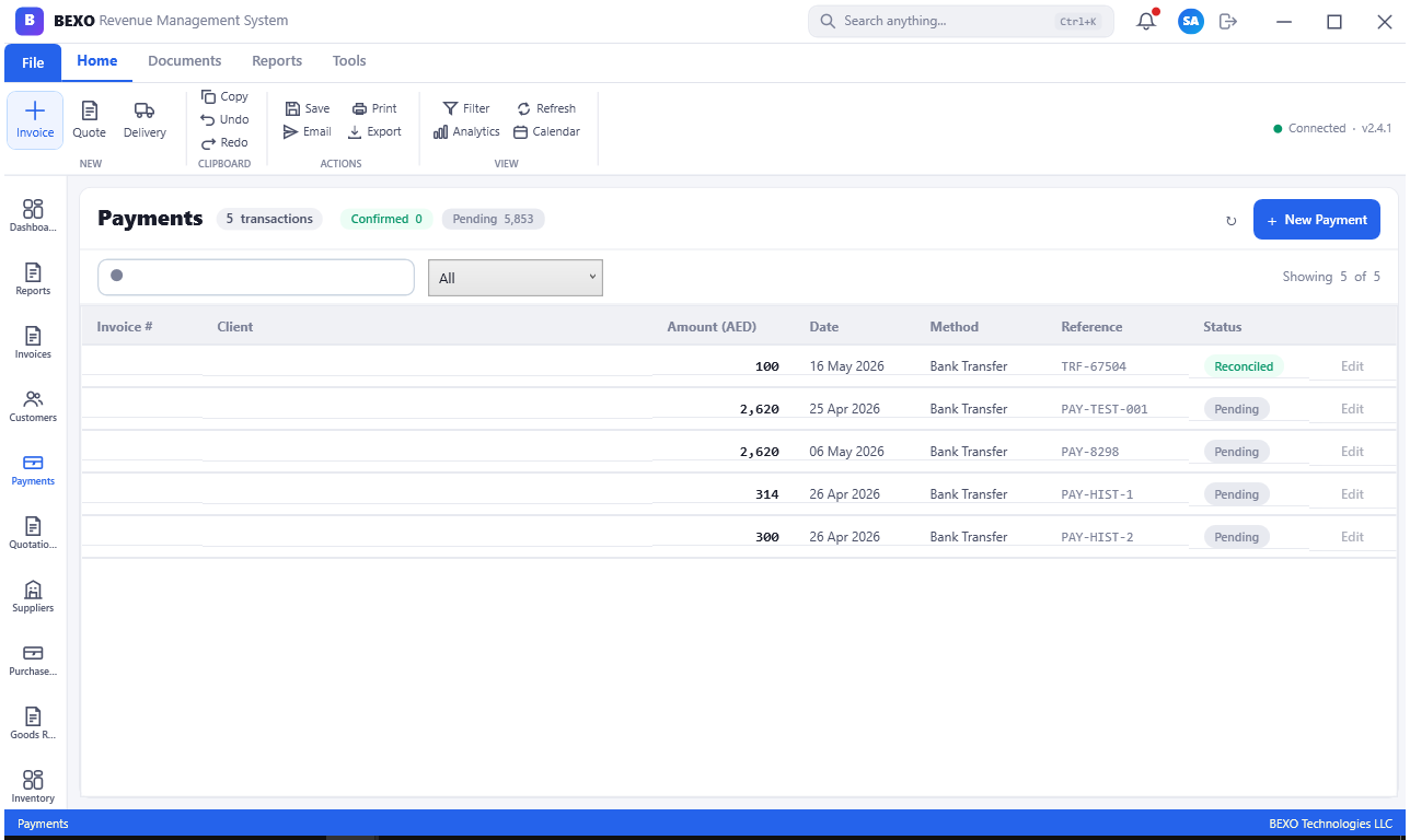 Payments List