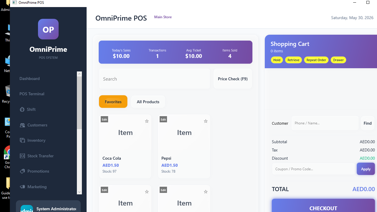 Step 1 — open POS